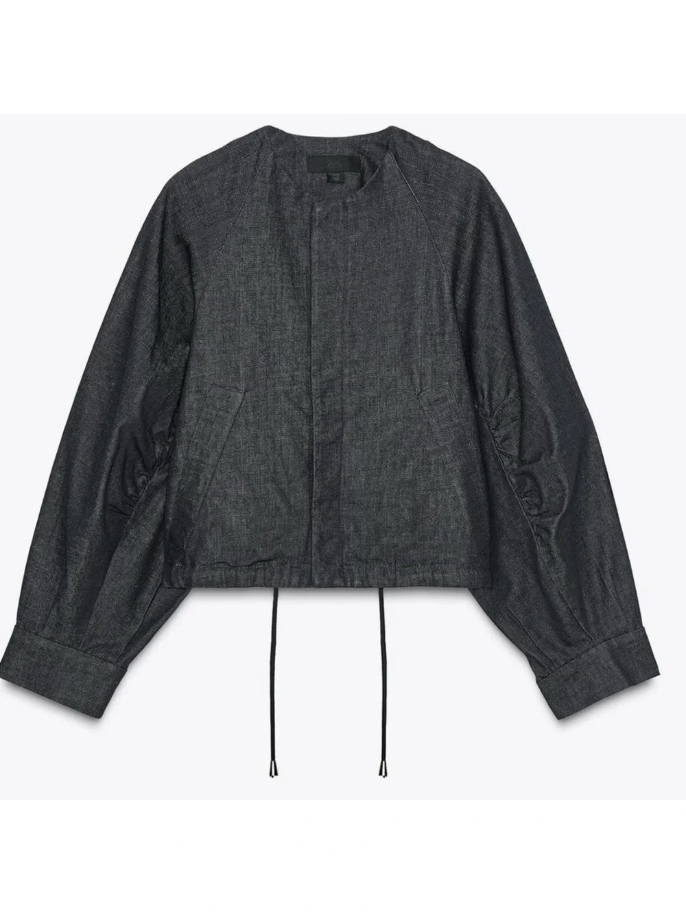 ZARA ZW COLLECTION DENIM PUFFER BOMBER JACKET - Picture 6 of 6